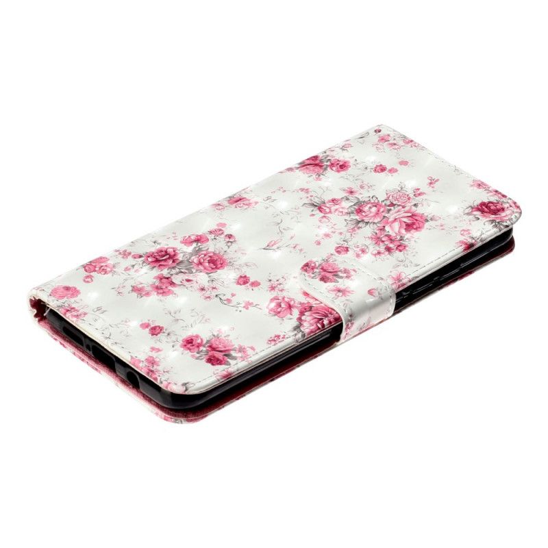 Flip Cover Læder Xiaomi Mi Note 10 Lite Blomster Lyse Pletter Med Rem