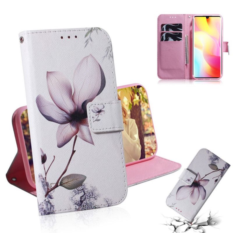 Flip Cover Læder Xiaomi Mi Note 10 Lite Gammel Rosenblomst