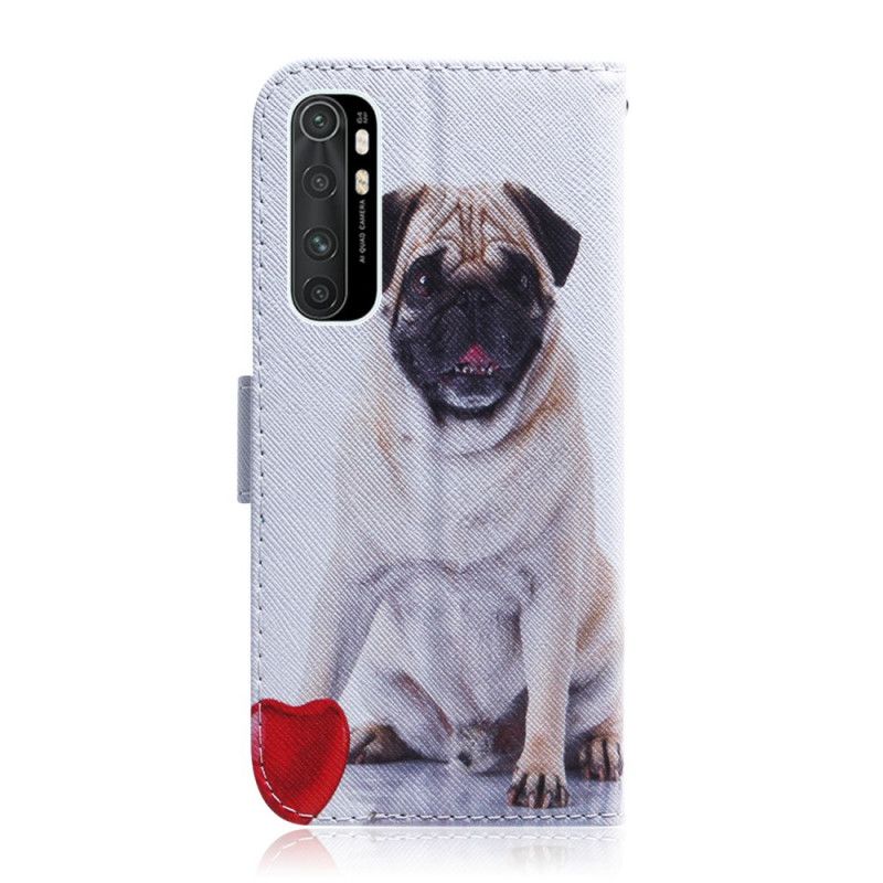 Flip Cover Læder Xiaomi Mi Note 10 Lite Mops Hund Beskyttelse