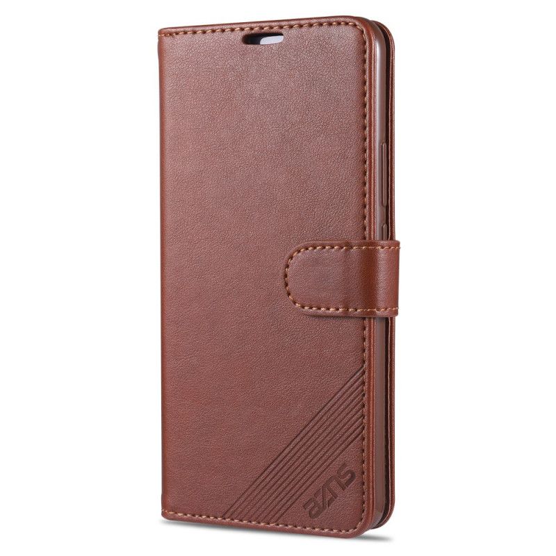 Flip Cover Læder Xiaomi Mi Note 10 Lite Sort Azns Imiteret Læder Original