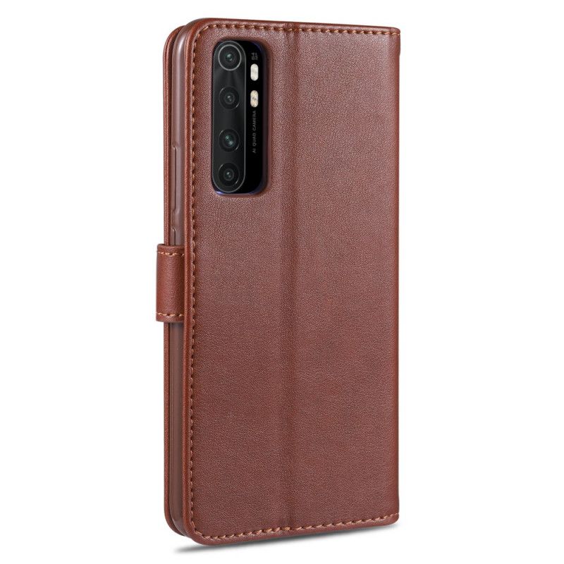 Flip Cover Læder Xiaomi Mi Note 10 Lite Sort Azns Imiteret Læder Original