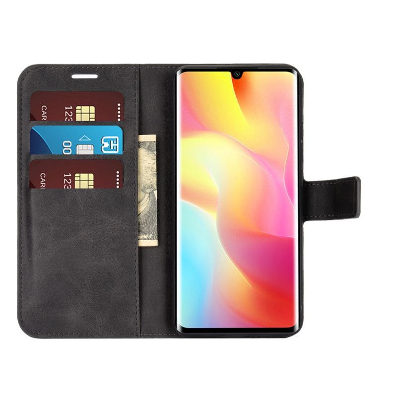 Flip Cover Læder Xiaomi Mi Note 10 Lite Sort Ekstrem Slank Lædereffekt