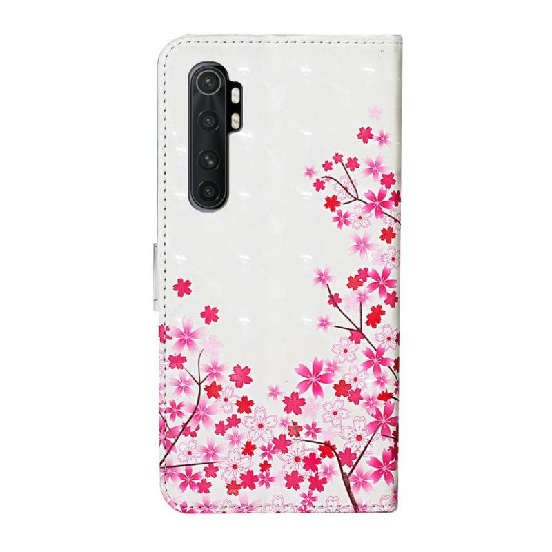 Flip Cover Xiaomi Mi Note 10 Lite Hvid Mobilcover Lyserød Grøntsag