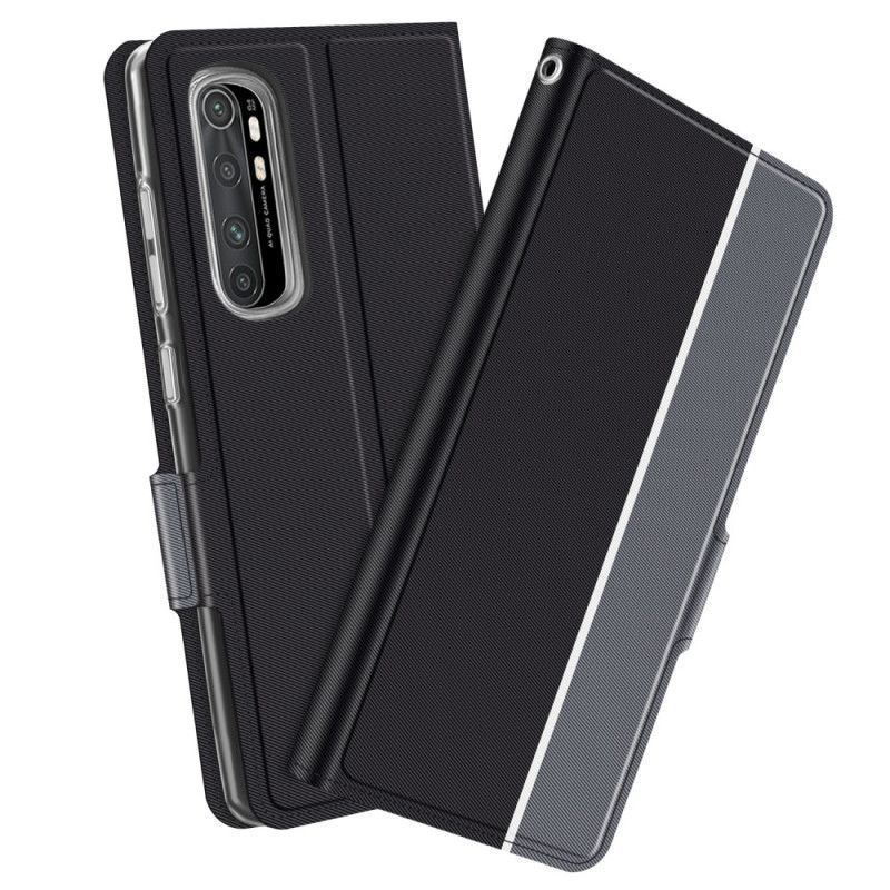 Flip Cover Xiaomi Mi Note 10 Lite Sort Tofarvet Baiyu-Serie