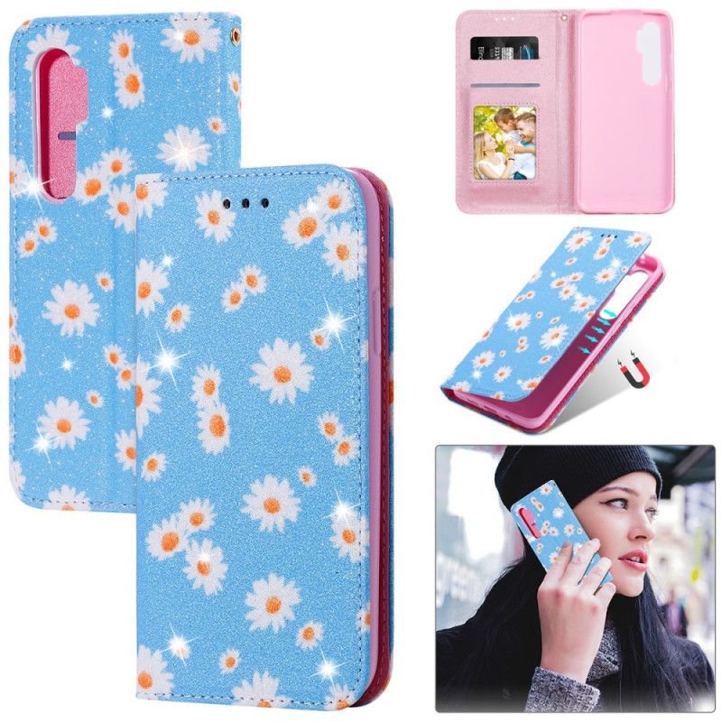 Læder Cover for Xiaomi Mi Note 10 Lite Lyserød Tusindfryd