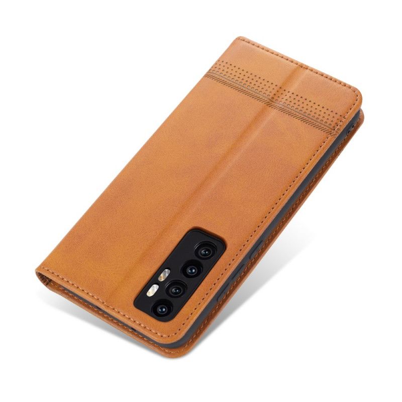 Læder Cover Xiaomi Mi Note 10 Lite Sort Azns Læder Stil Original