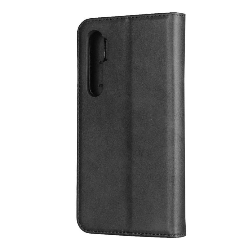 Læder Cover Xiaomi Mi Note 10 Lite Sort Elegant Split Læder