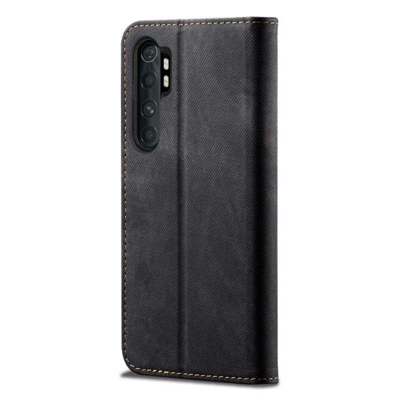 Læder Cover Xiaomi Mi Note 10 Lite Sort Jeansstof