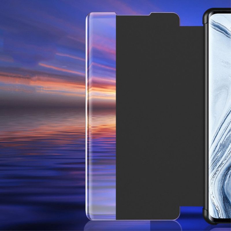 Vis Omslag Xiaomi Mi Note 10 Lite Sort Tekstureret Kunstlæder