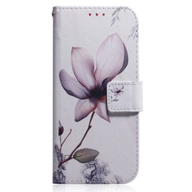 Flip Cover OnePlus Nord 2T 5G Med Snor Strappy Rose Flower