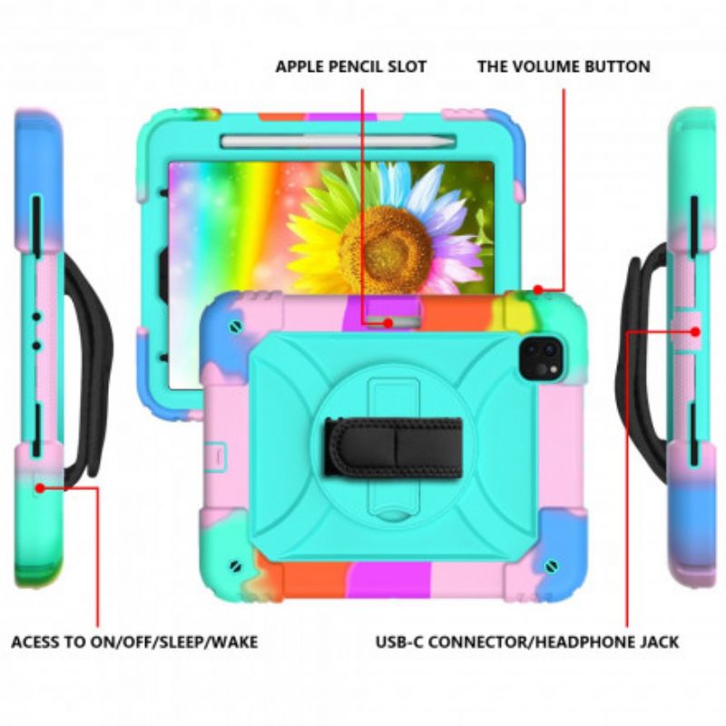 Cover Til iPad Pro 11" (2021) (2020) (2018) Farver På Rem Og Skulderrem