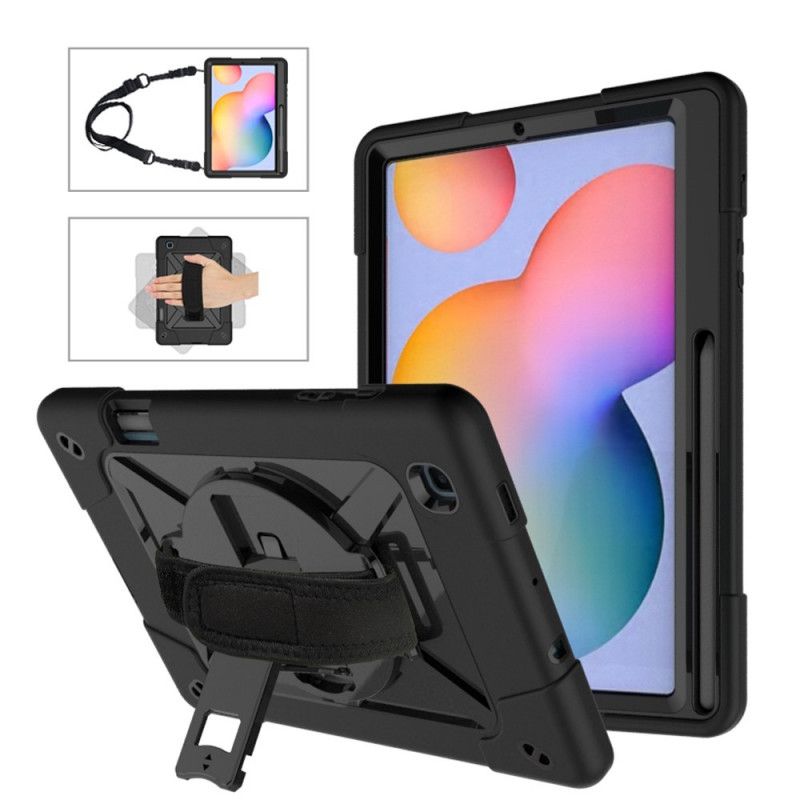 Cover for Samsung Galaxy Tab S6 Lite Sort Rem Og Skulderrem