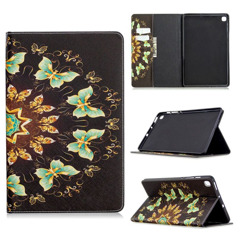 Etui for Samsung Galaxy Tab S6 Lite Sort Sommerfugleserie