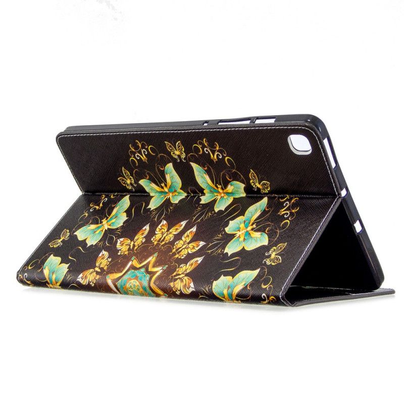 Etui for Samsung Galaxy Tab S6 Lite Sort Sommerfugleserie