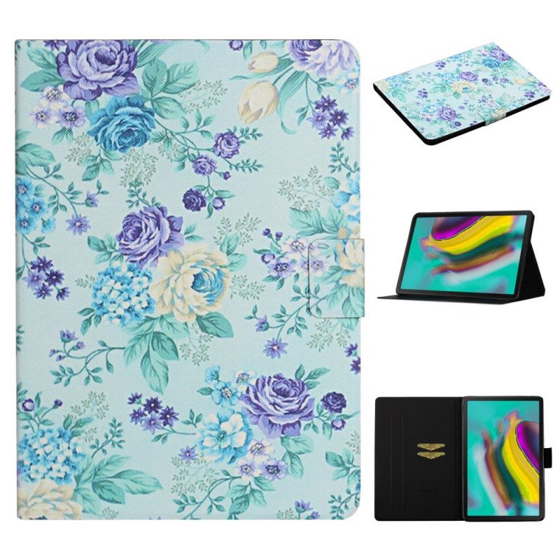 Flip Cover Læder for Samsung Galaxy Tab S6 Lite Sort Blomster Blomster Blomster