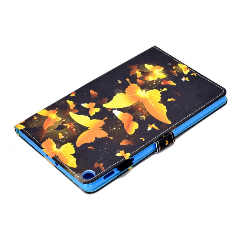 Flip Cover Læder for Samsung Galaxy Tab S6 Lite Sort Unikke Sommerfugle