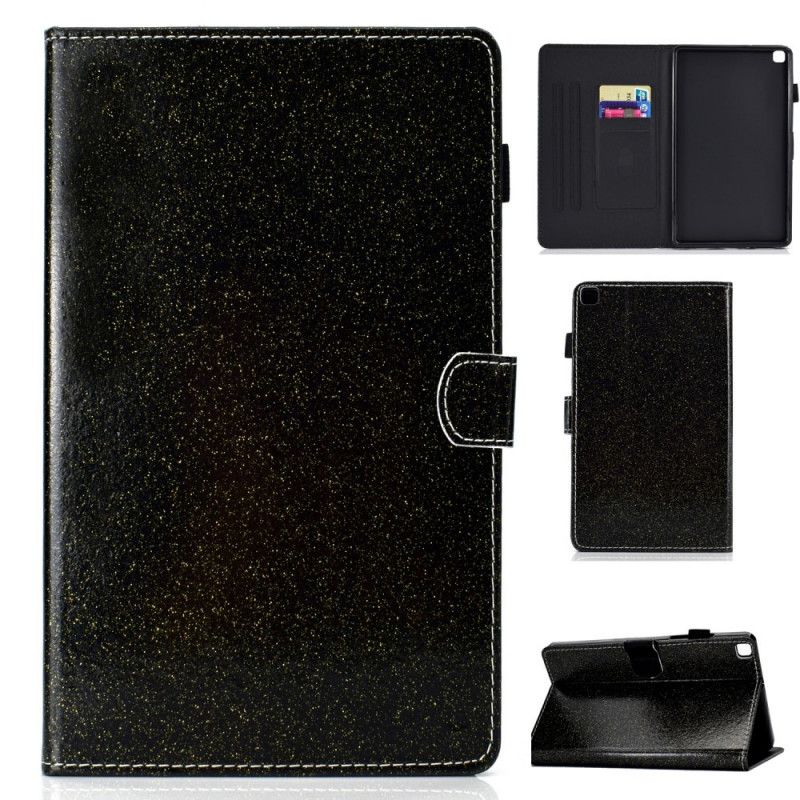 Flip Cover Læder Samsung Galaxy Tab S6 Lite Sort Mousserende Glitter Beskyttelse