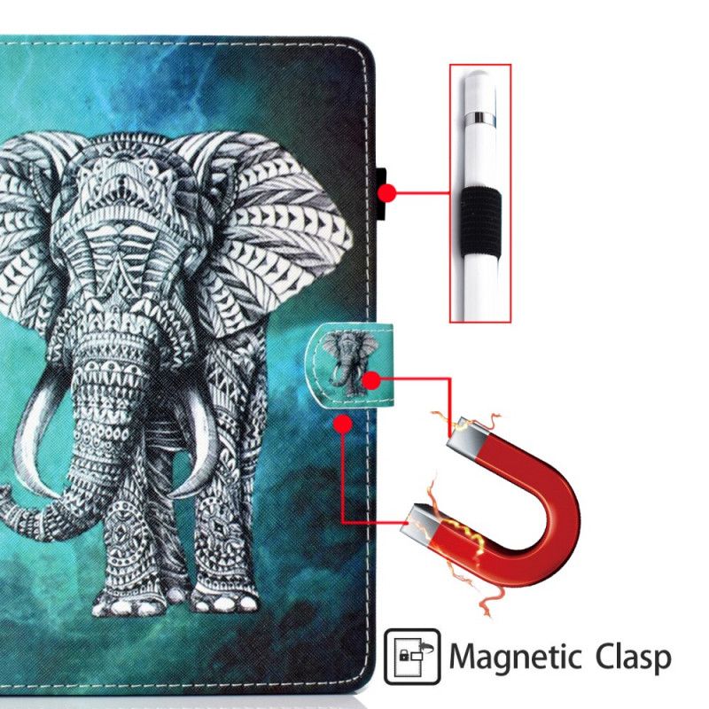 Flip Cover Læder Samsung Galaxy Tab S6 Lite Stamme-Elefant