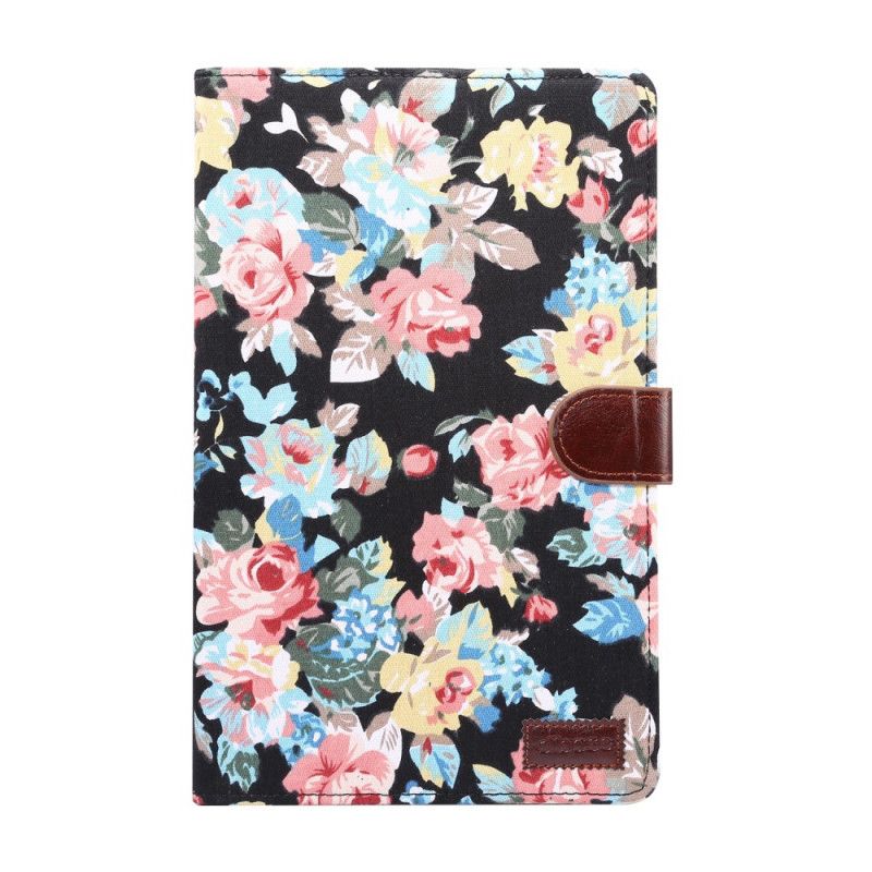 Flip Cover Samsung Galaxy Tab S6 Lite Sort Mobilcover Frihedsblomster