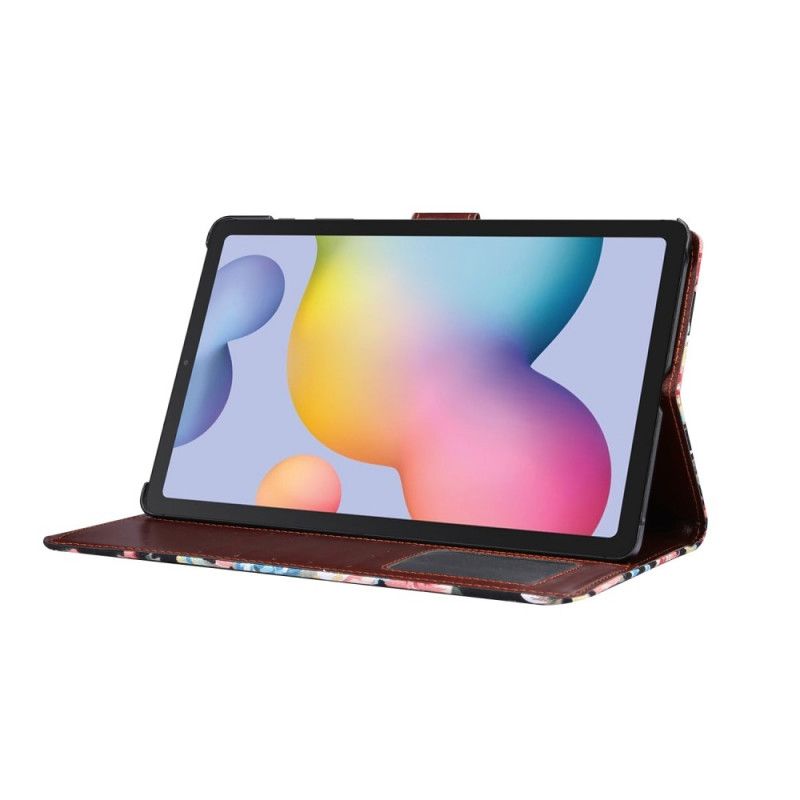 Flip Cover Samsung Galaxy Tab S6 Lite Sort Mobilcover Frihedsblomster