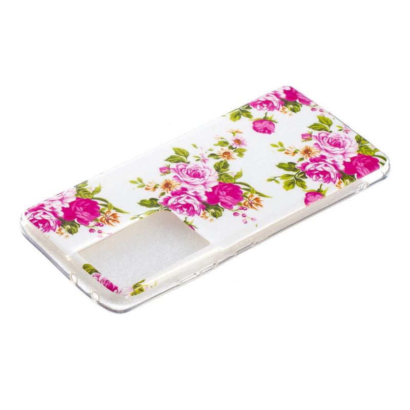 Cover for Samsung Galaxy S21 Ultra 5G Fluorescerende Frihedsblomster