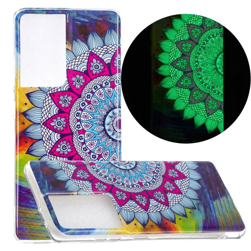 Cover for Samsung Galaxy S21 Ultra 5G Fluorescerende Mandala