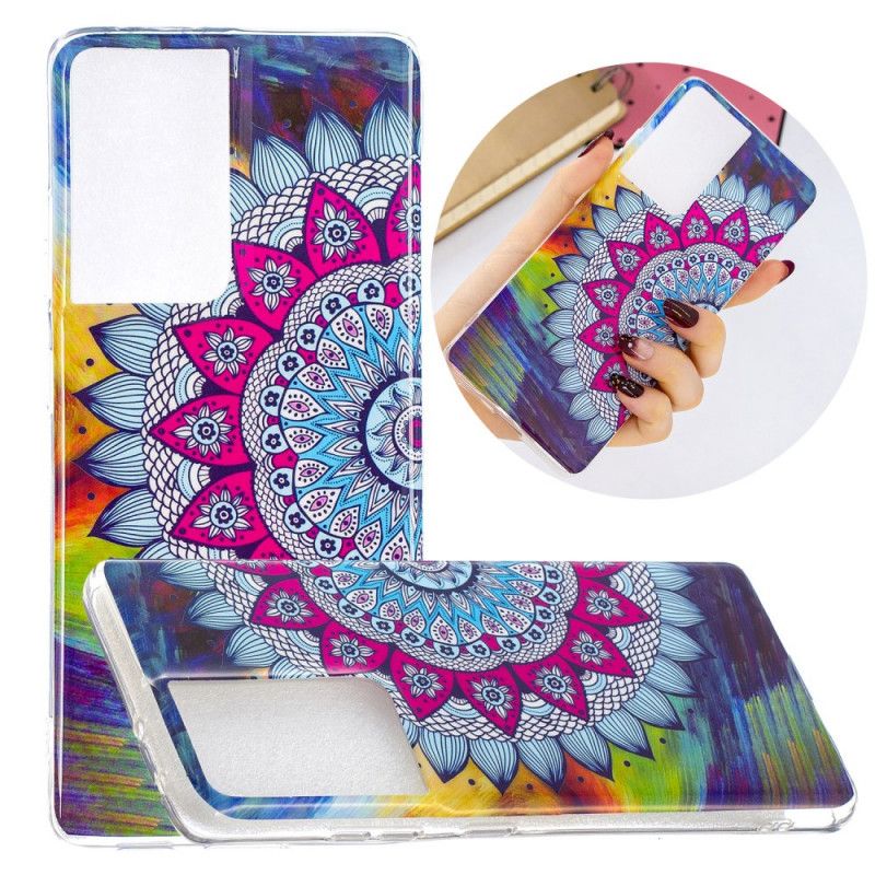 Cover for Samsung Galaxy S21 Ultra 5G Fluorescerende Mandala