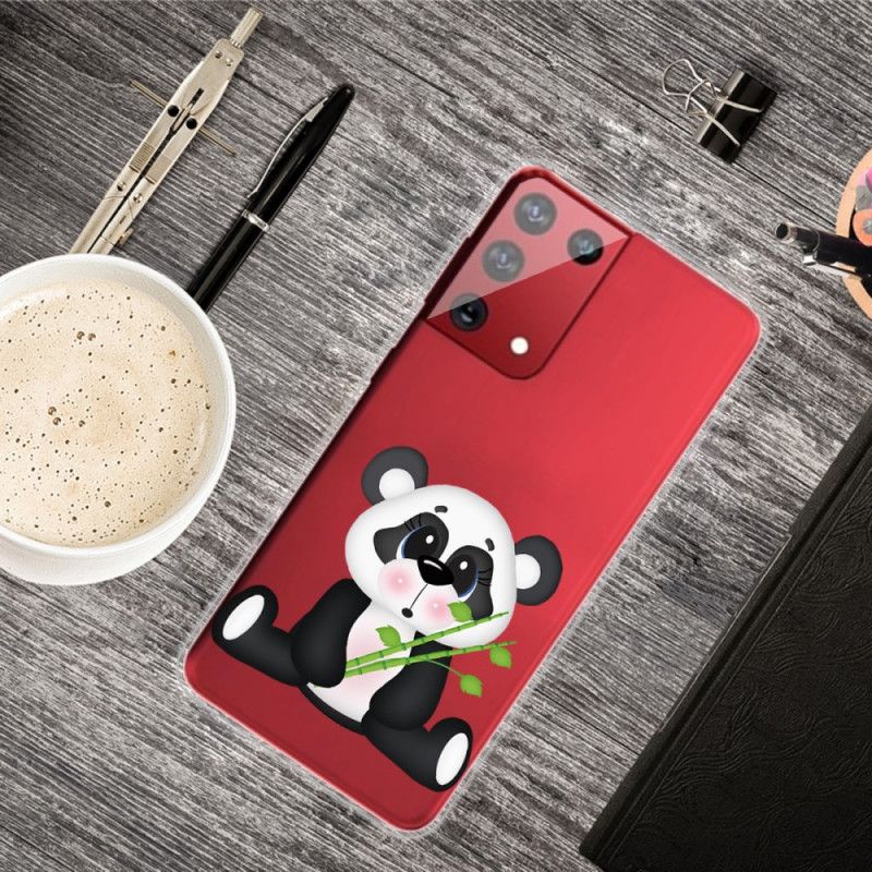 Cover for Samsung Galaxy S21 Ultra 5G Gennemsigtig Trist Panda