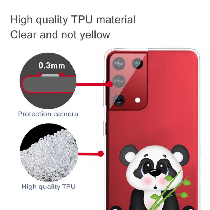 Cover for Samsung Galaxy S21 Ultra 5G Gennemsigtig Trist Panda