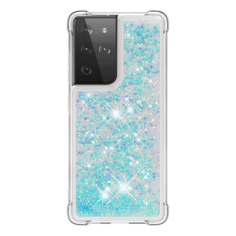 Cover for Samsung Galaxy S21 Ultra 5G Hvid Lystglitter