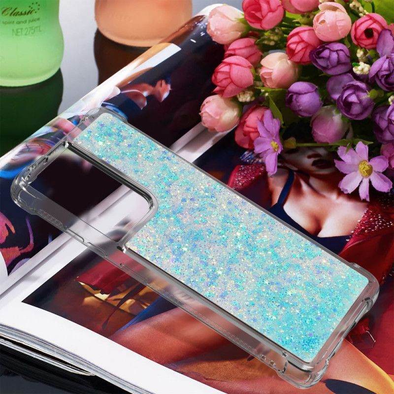 Cover for Samsung Galaxy S21 Ultra 5G Hvid Lystglitter