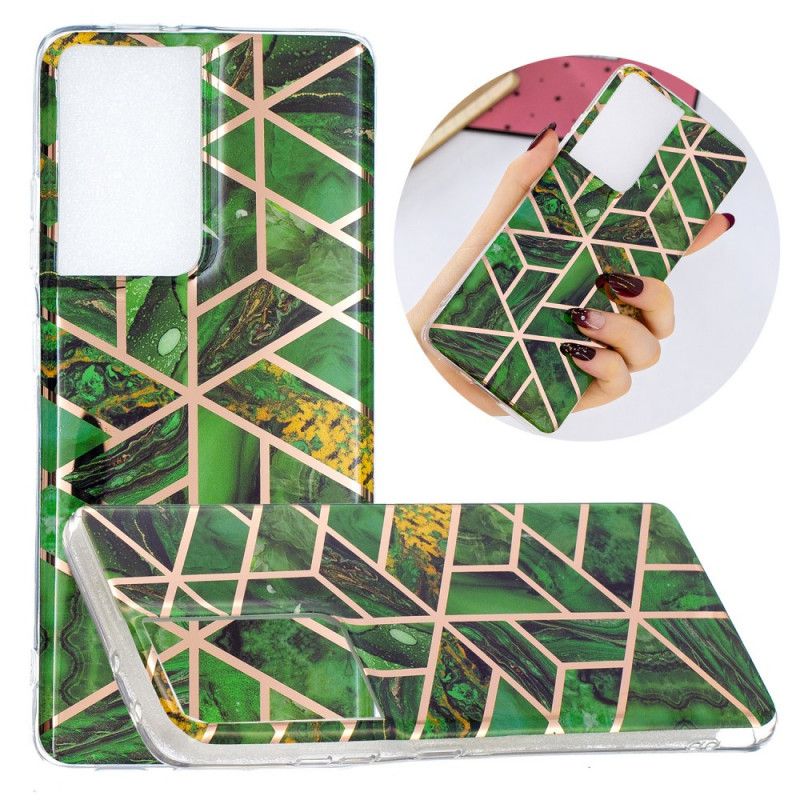 Cover for Samsung Galaxy S21 Ultra 5G Sort Ultra Designer Marmor