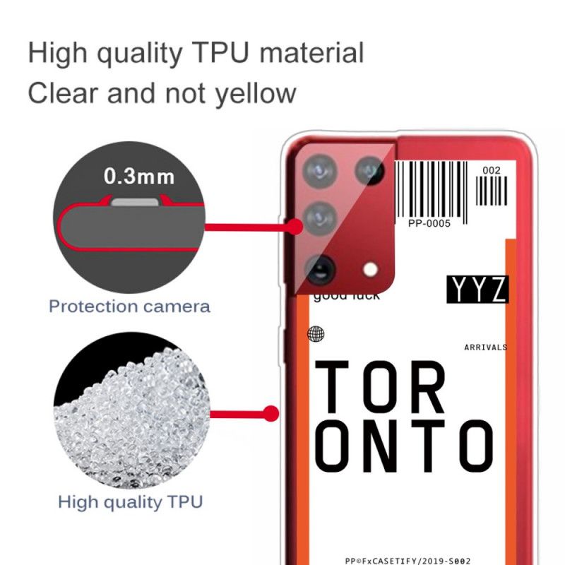 Cover Samsung Galaxy S21 Ultra 5G Boardingkort Til Toronto