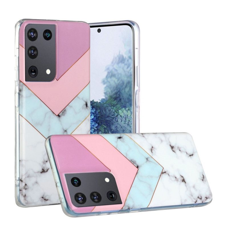 Cover Samsung Galaxy S21 Ultra 5G Farverig Glamourmarmor