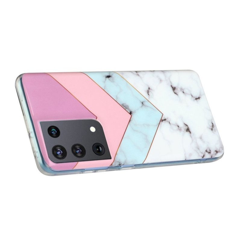 Cover Samsung Galaxy S21 Ultra 5G Farverig Glamourmarmor