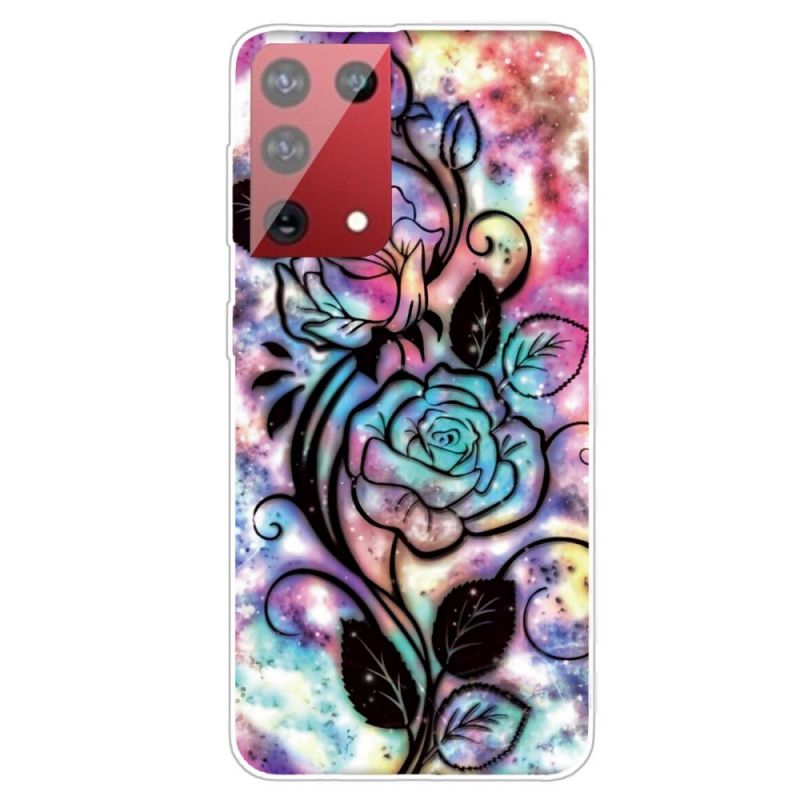 Cover Samsung Galaxy S21 Ultra 5G Grafisk Blomst