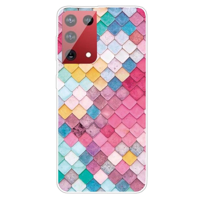 Cover Samsung Galaxy S21 Ultra 5G Lyserød Maleri Beskyttelse