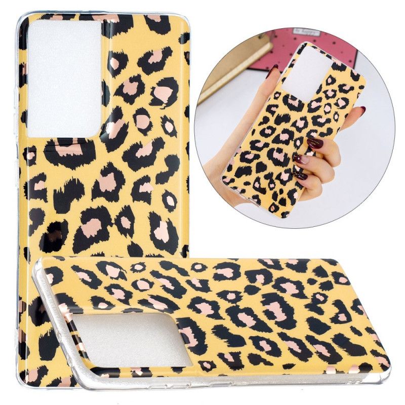 Cover Samsung Galaxy S21 Ultra 5G Marmor I Leopardstil