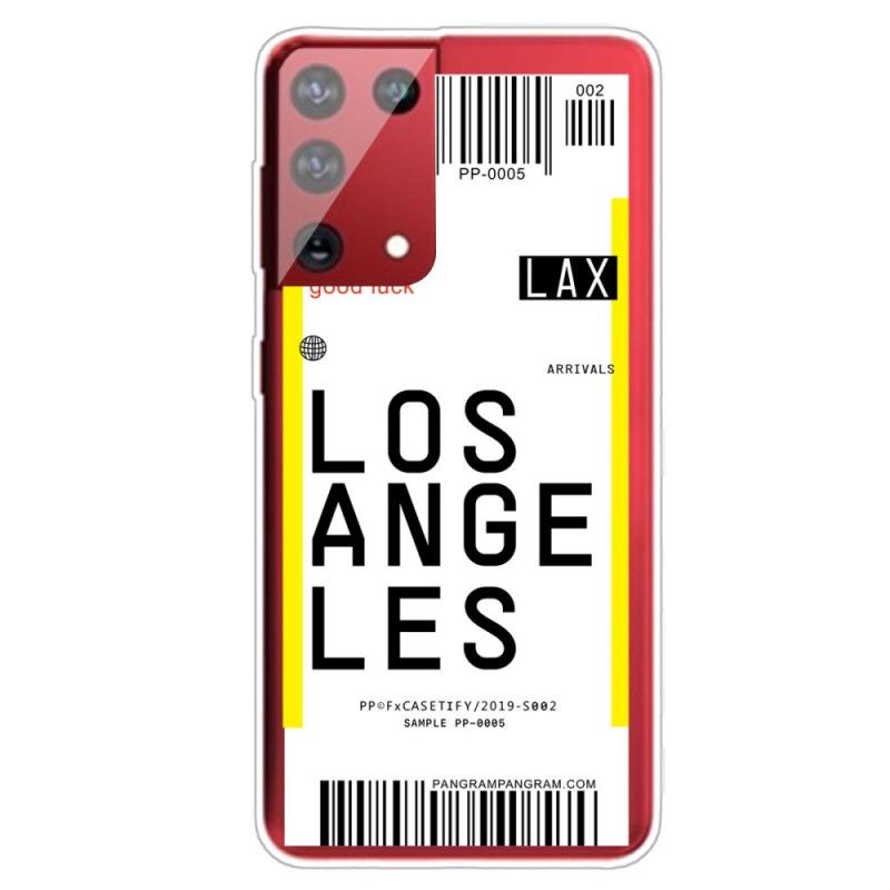 Cover Samsung Galaxy S21 Ultra 5G Mobilcover Boardingkort Til Los Angeles