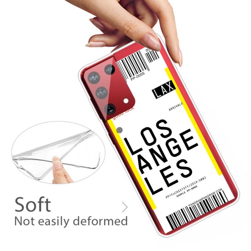 Cover Samsung Galaxy S21 Ultra 5G Mobilcover Boardingkort Til Los Angeles