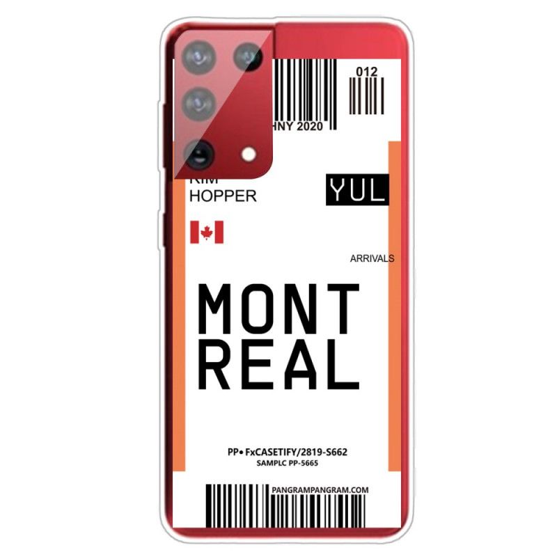 Cover Samsung Galaxy S21 Ultra 5G Mobilcover Boardingkort Til Montreal