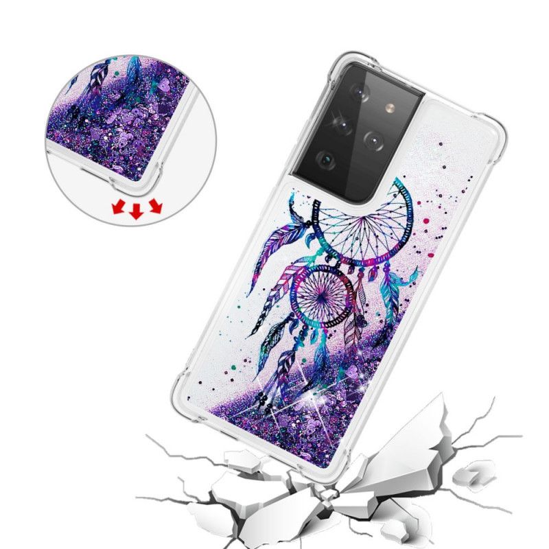 Cover Samsung Galaxy S21 Ultra 5G Mobilcover Glitter Dreamcatcher