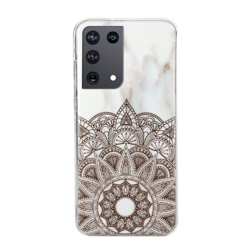 Cover Samsung Galaxy S21 Ultra 5G Mobilcover Marmoreret Mandala