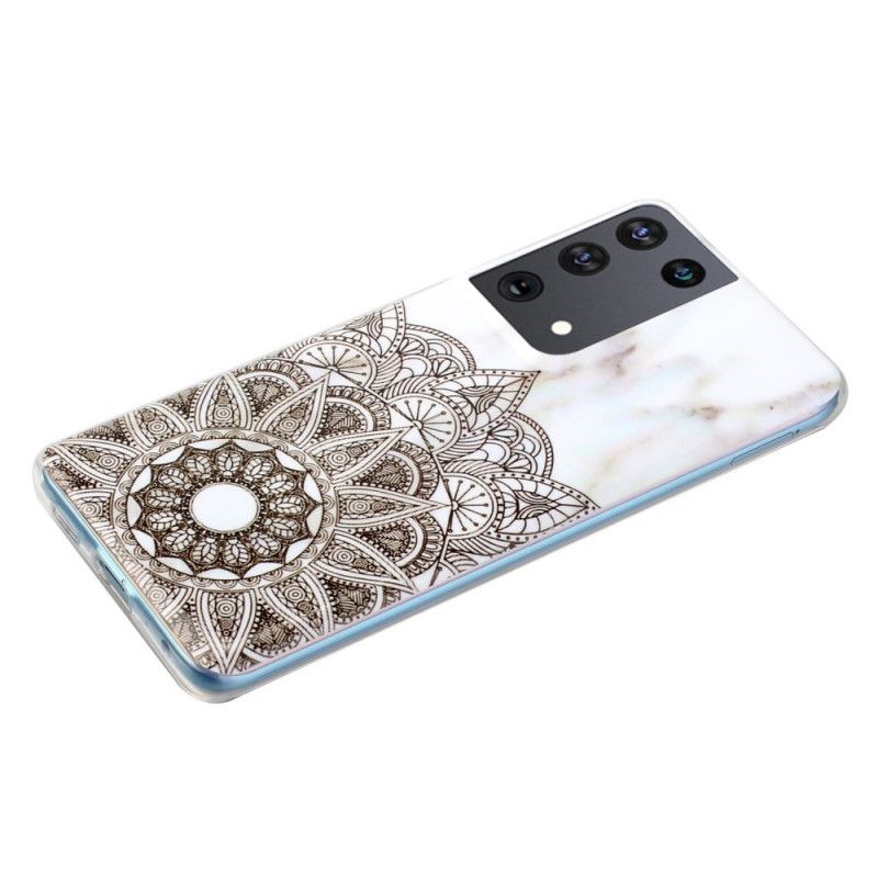 Cover Samsung Galaxy S21 Ultra 5G Mobilcover Marmoreret Mandala