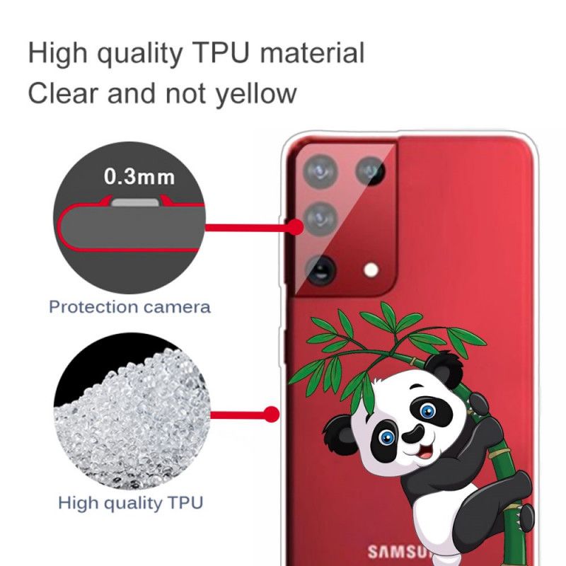 Cover Samsung Galaxy S21 Ultra 5G Mobilcover Panda På Bambus