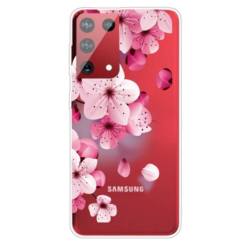 Cover Samsung Galaxy S21 Ultra 5G Mobilcover Små Lyserøde Blomster