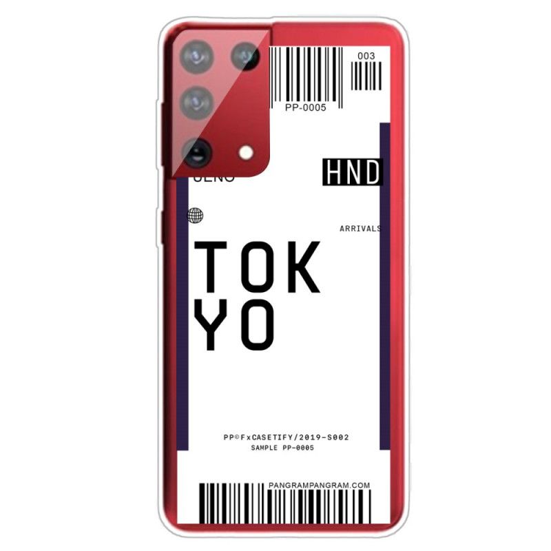 Cover Samsung Galaxy S21 Ultra 5G Mørkeblå Boardingkort Tokyo