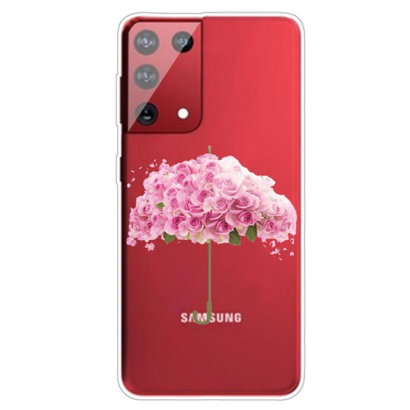 Cover Samsung Galaxy S21 Ultra 5G Paraply I Roser