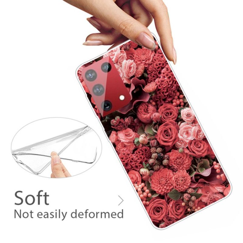 Cover Samsung Galaxy S21 Ultra 5G Rød Intense Blomster