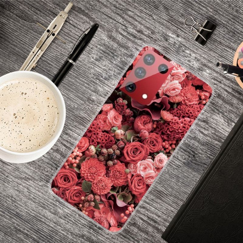 Cover Samsung Galaxy S21 Ultra 5G Rød Intense Blomster